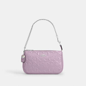 NWT Coach Nolita 19 In Signature Leather With Heart Charm Violet